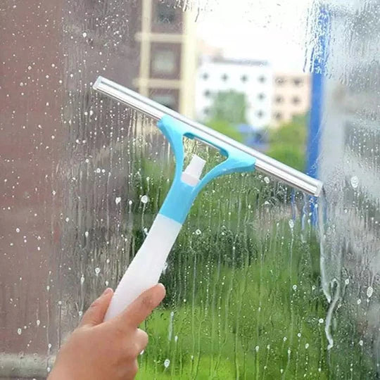 Multifunctional Glass Cleaner, 2 in 1 Spray Wiper, Glass Window Scraper