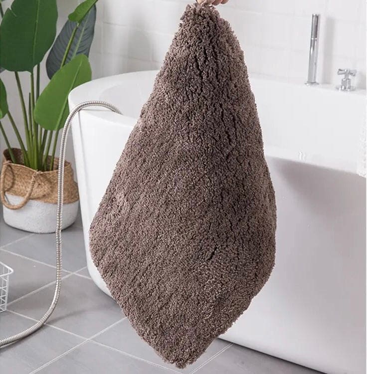 Fluffy Non-Slip Bath Mat, Soft Absorbent Microfiber Rug, Washable Anti-Skid Bathroom Mat