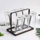 Six Pcs Glass Stand Metal