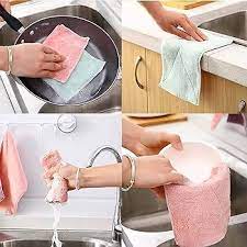 Reuseable Microfiber Towel Absorbent Kitchen Cleaning Dishcloths