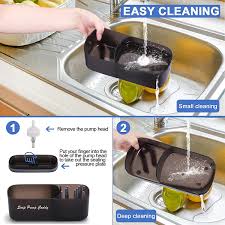 Soap dispenser with sink sponge holder