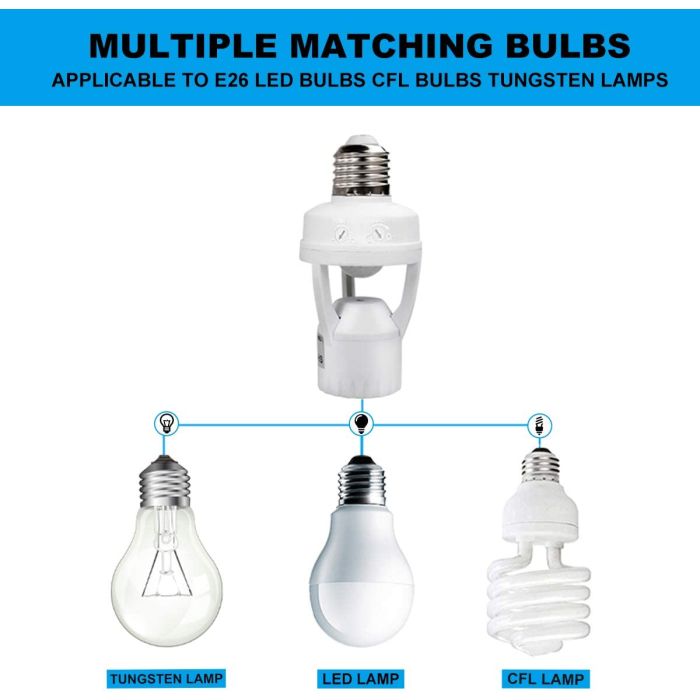 Smart Motion Sensor LED Bulb Holder – Auto On/Off Light Control