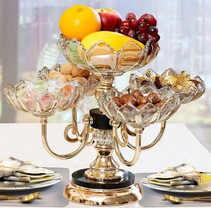 Rotating fruits decor tray rack