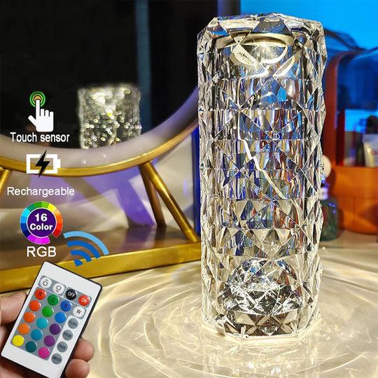 3D Crystal Diamond Led Lamp - Rechargeable