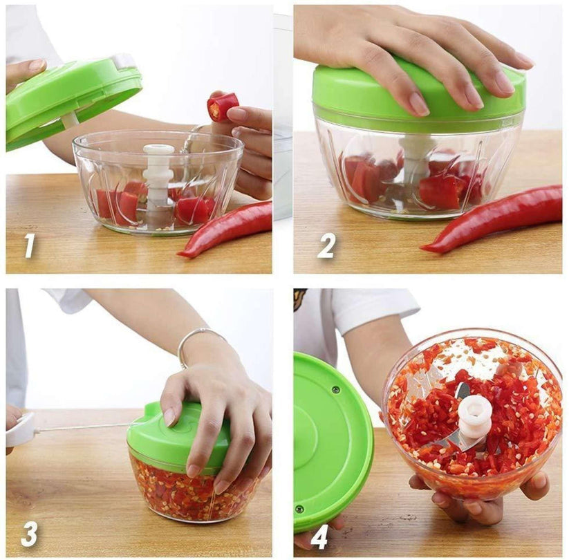 8 in 1 Easy Spin Cutter, Multi-Functional Manual Food Chopper