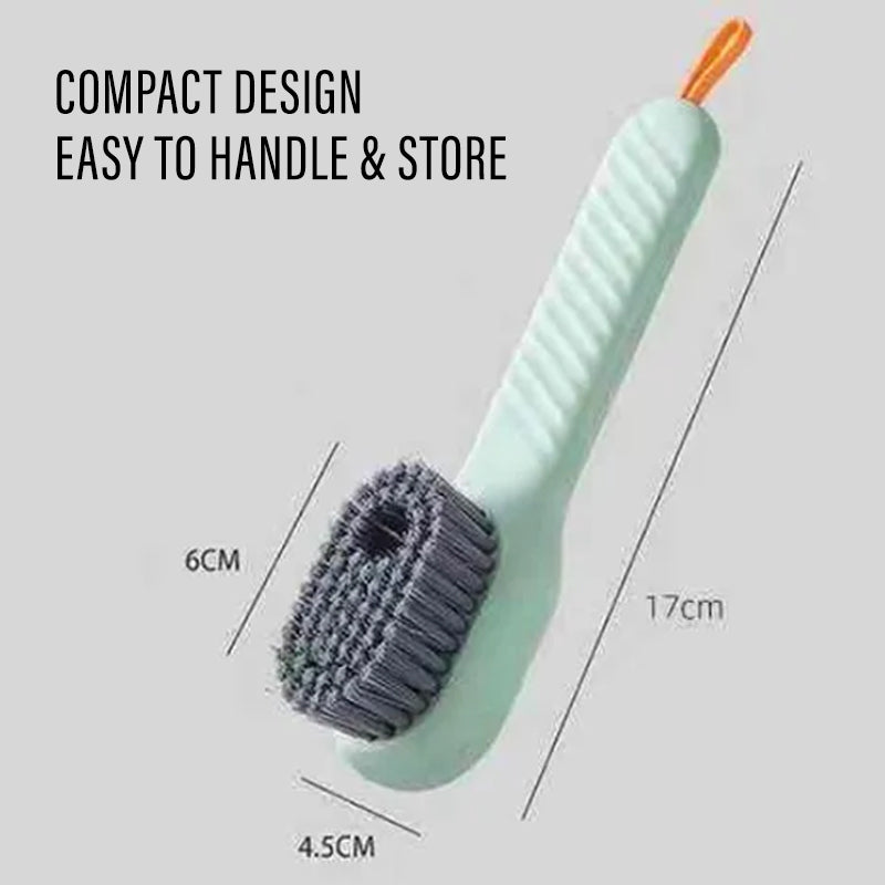 Multifunctional Cleaning Brush with Liquid Compartment | Soft Fur Brush with Soap Dispenser