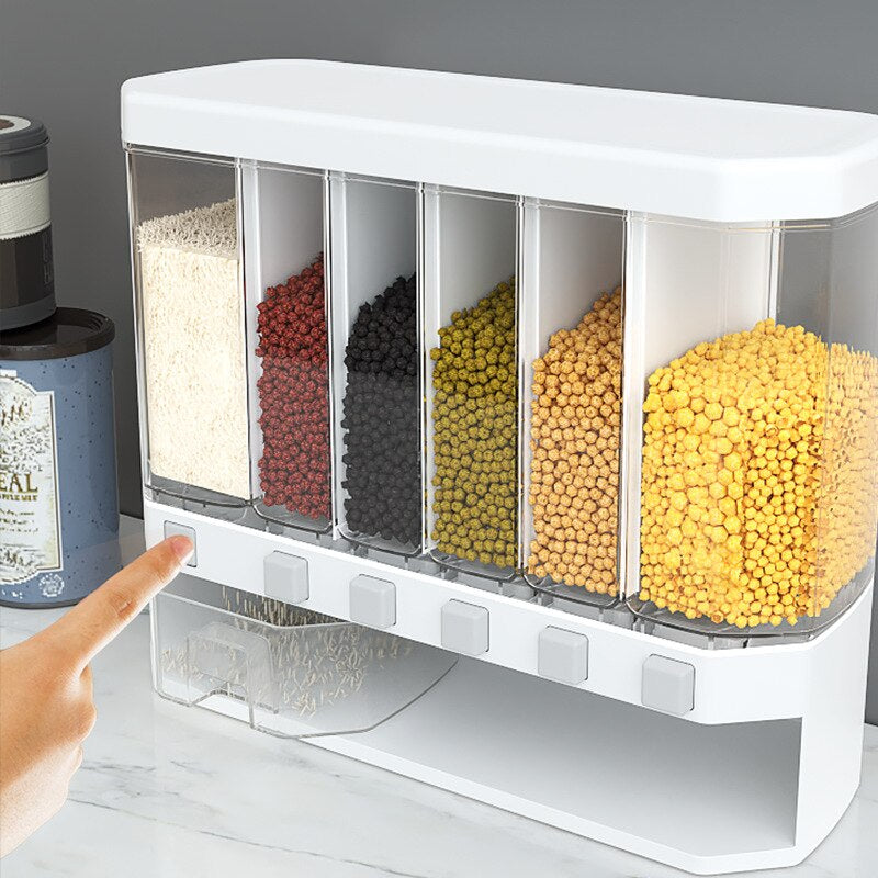 Moisture-Proof Plastic Automatic Racks Sealed Metering Food Storage Box.