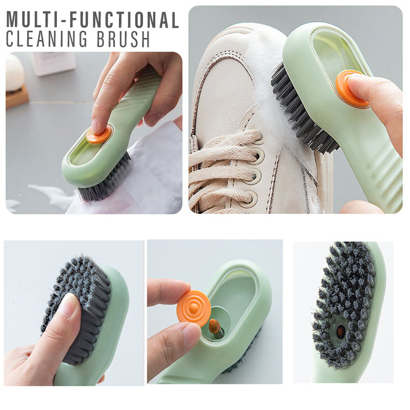 Multifunctional Cleaning Brush with Liquid Compartment | Soft Fur Brush with Soap Dispenser