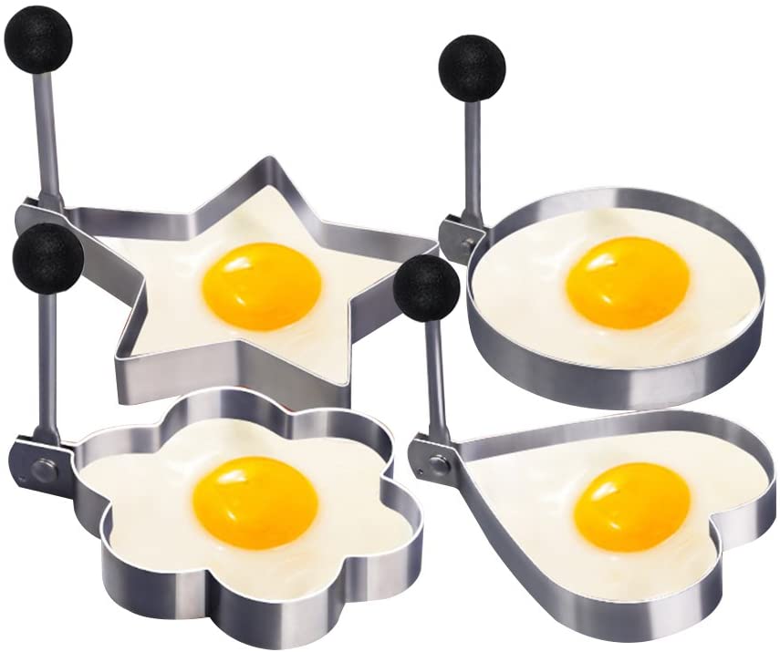 Stainless Steel Fried Egg Mold, 4 Pieces Set