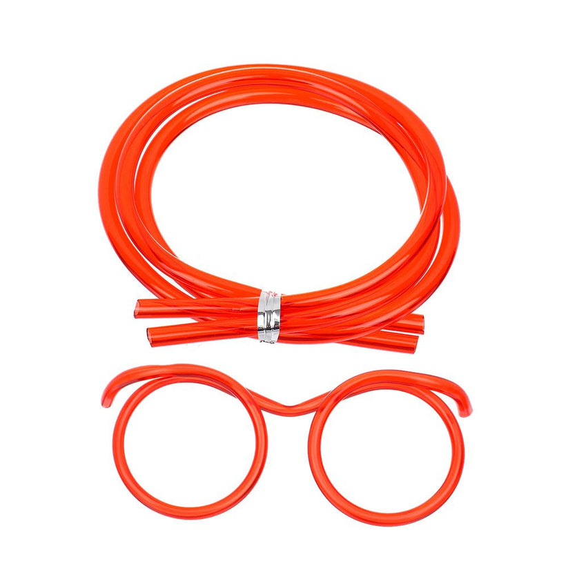 1PC New Creative Funny Soft Flexible Glasses Straw.