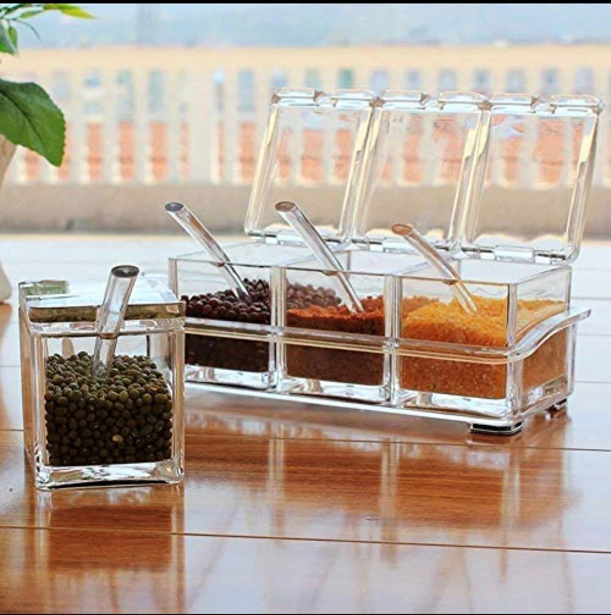 4pcs Crystal Spice Box