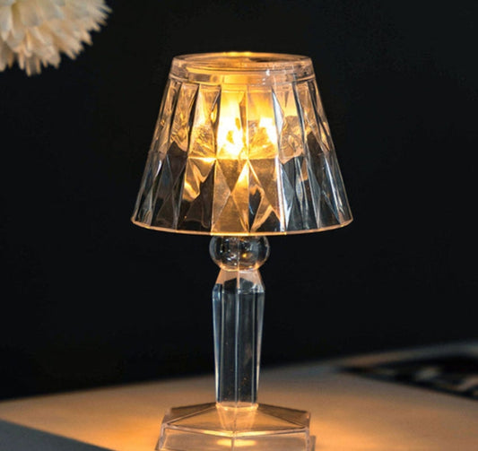 LED Crystal Projection Night Light Desk Table Lamp Diamond Romantic Wedding Party Decor Cafe Bar Home Decoration Atmosphere Lamp