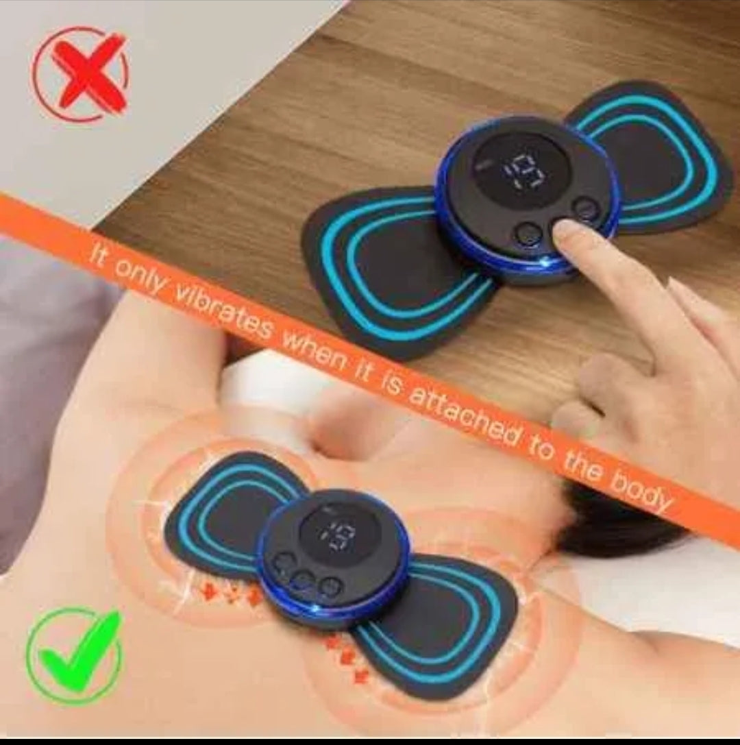 EMS Electronic Pulse Massager for Muscle Stiffness Soreness and Stress Mini butterfly Massage Pad