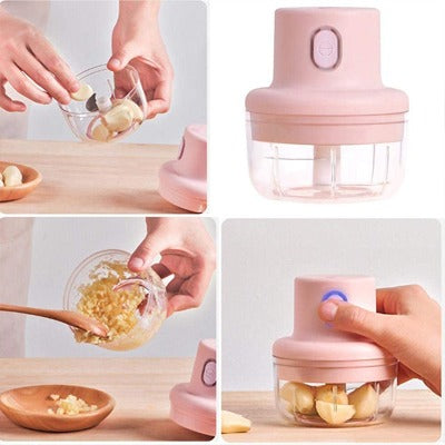 Re-chargeable Intelligent Electric Garlic Machine Garlic Cutter with Multifunctional Dual Bowl