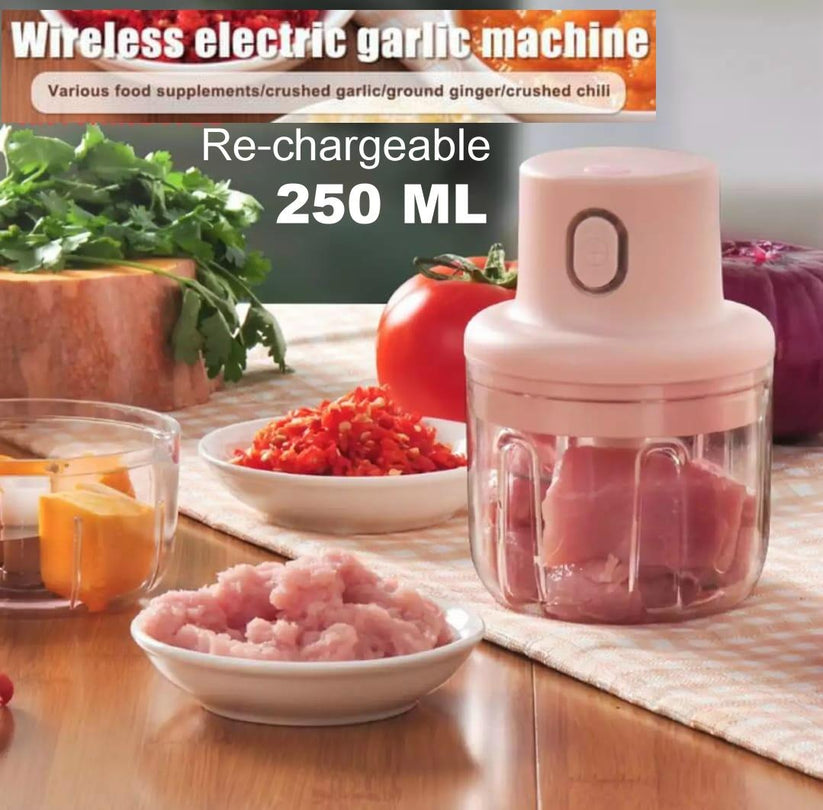 Re-chargeable Intelligent Electric Garlic Machine Garlic Cutter with Multifunctional Dual Bowl