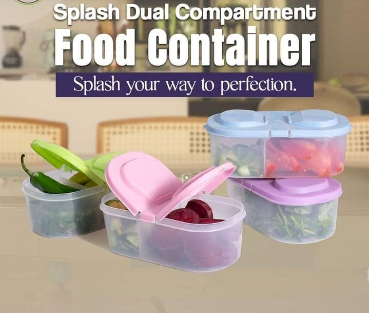 Splash Dual Compartment Food container - Pack Of 2