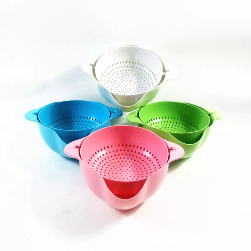 Household Double-layer Kitchen Vegetable Washing Fruit Basket.