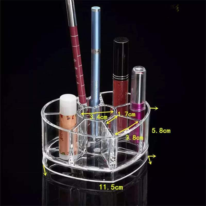 Heart Shape Clear Acrylic Makeup Organizer.