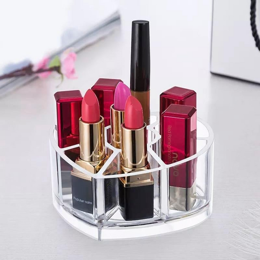 Heart Shape Clear Acrylic Makeup Organizer.