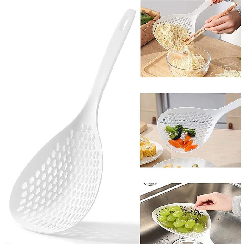 Durable Scoop Colander Strainer Spoon Plastic Water Scoop Colander For Cooking Baking Dumplings