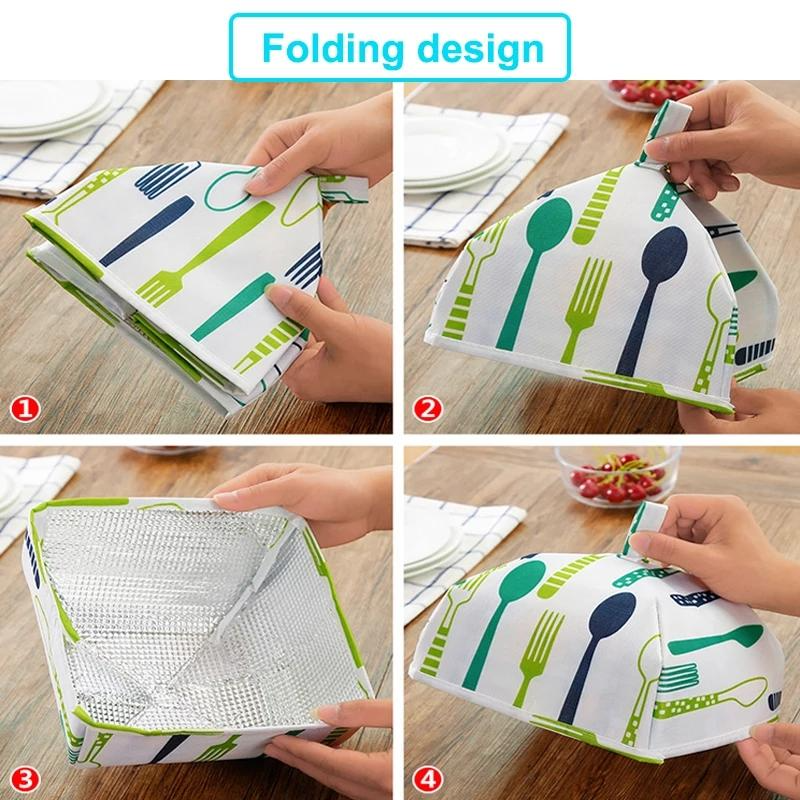 PACK OF 2 Pcs - Foldable Food Covers Keep Warm Hot Aluminum Foil Food Cover Dishes