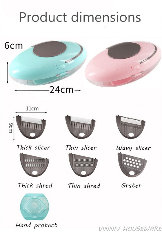 Manual Hand Food Vegetable Oval Shape Chopper, Shredder, Slicer, Grater.