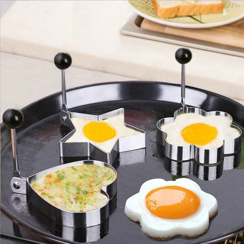 Stainless Steel Fried Egg Mold, 4 Pieces Set