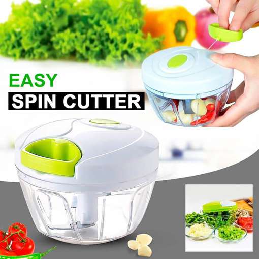 8 in 1 Easy Spin Cutter, Multi-Functional Manual Food Chopper